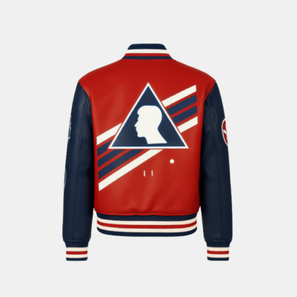 Futuristic 'X' Red Black Leather Jacket