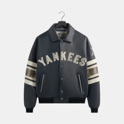 Kith & AVIREX for the New York Yankees Leather Bomber Jacket Blue