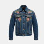 Men’s Floral Embroidered Denim Jacket