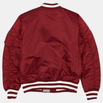 Men's Philadelphia Phillies New Era x Alpha Industries Maroon Full-Zip Bomber Jacket
