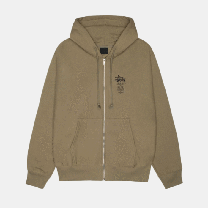 Stussy Swim Out Green Zip-Up Hoodie