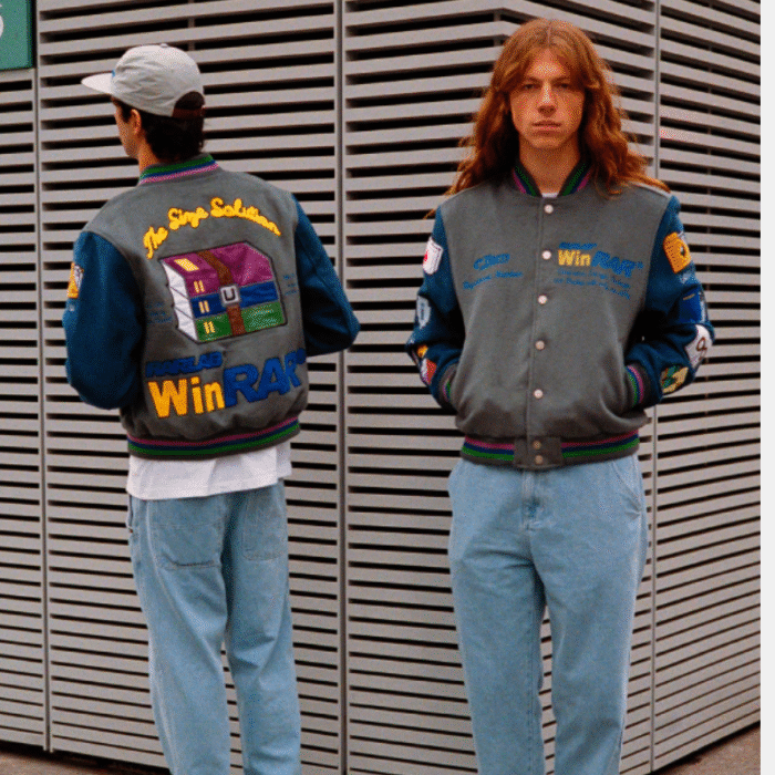 Tern x Winrar Varsity Jacket Grey and Blue