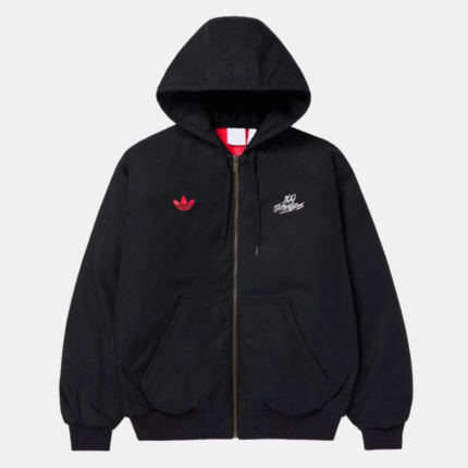adidas x 100 Thieves sleek black jacket