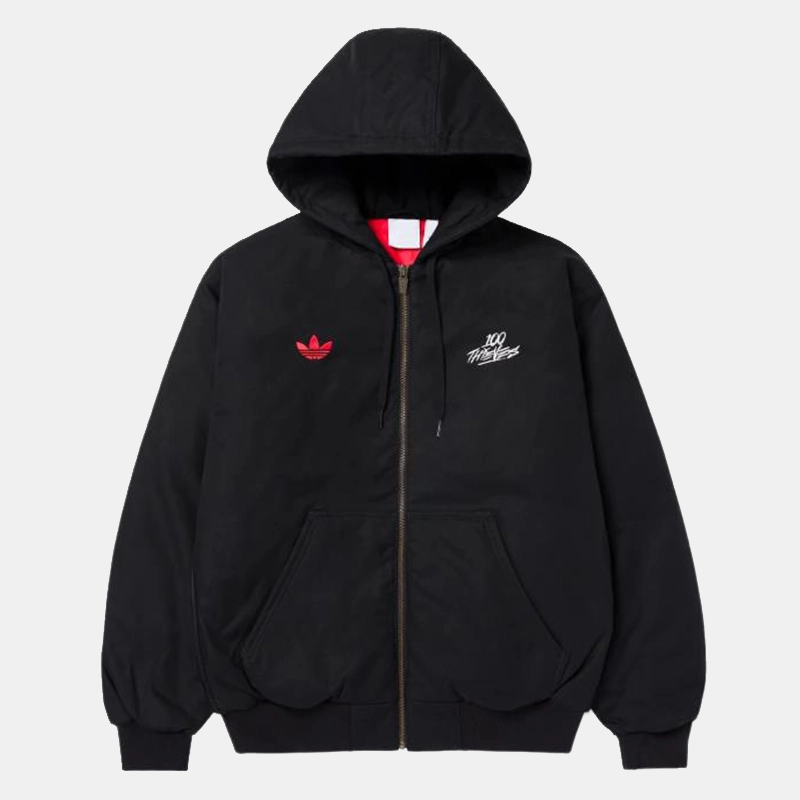 adidas x 100 Thieves sleek black jacket