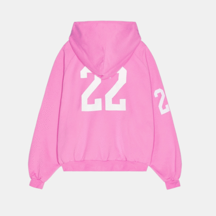 balenciaga 22 polo hoodie pink