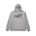 Undefeated x NE x Dodgers Stacked Logo Hoodie Grey