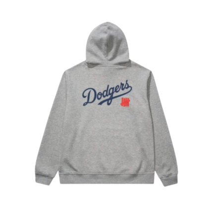 Undefeated x NE x Dodgers Stacked Logo Hoodie Grey