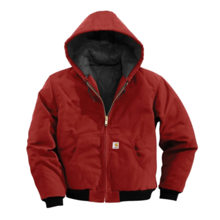 MENS RED CARHARTT HOODED JACKET