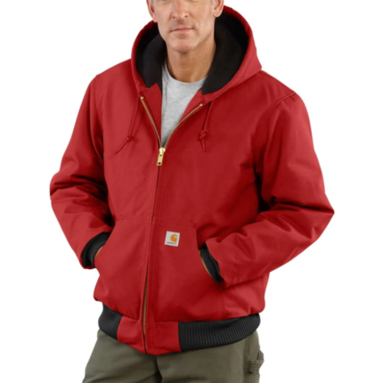 zipper mens red carhartt hooded jacket