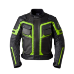 Men’s Neon Green & Black Leather Racing Gear Jacket